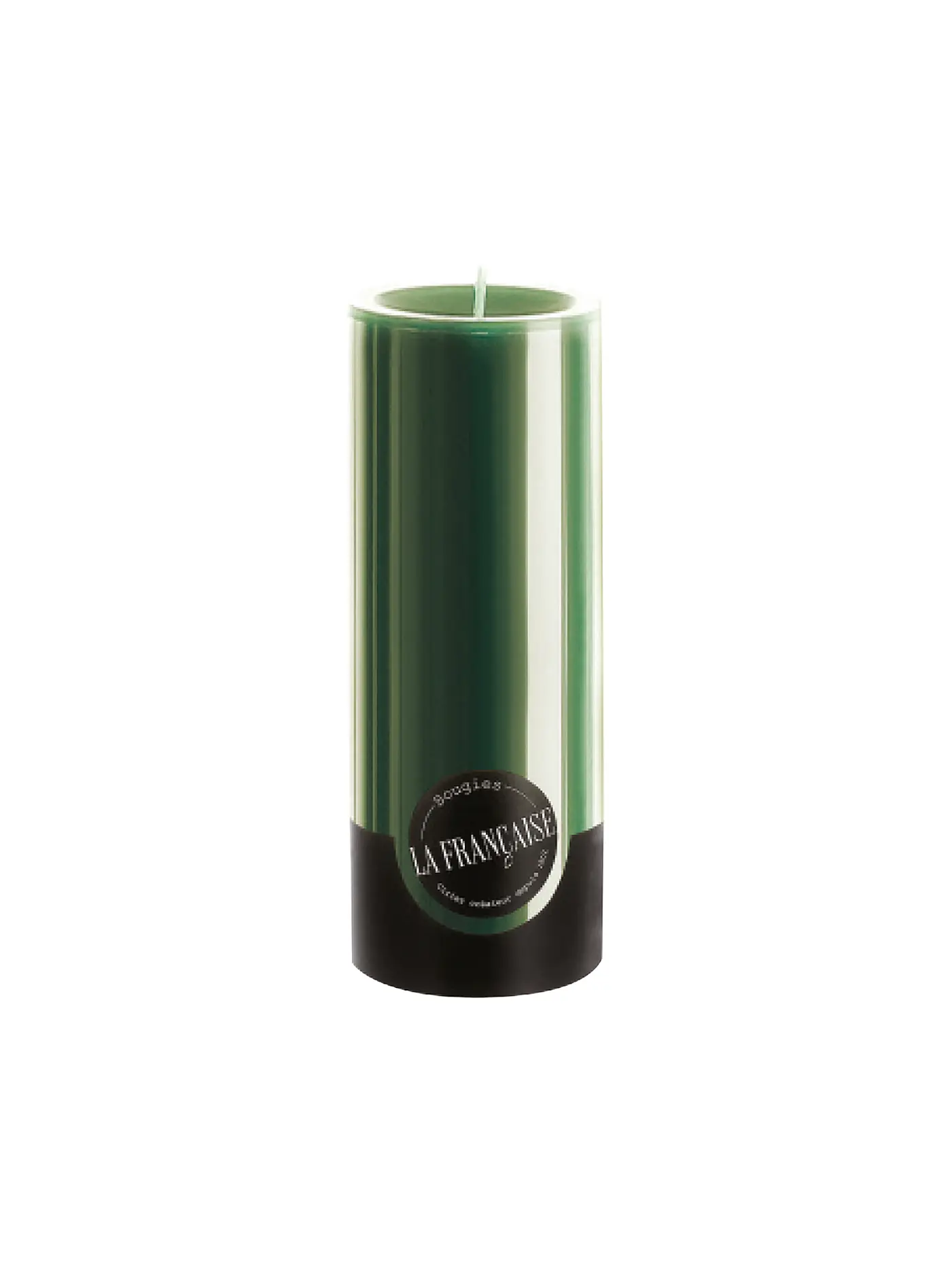 BOUGIES LA FRANCAISE | Stumpenkerze COLORAMA 20x8cm blanc | dunkelgrün